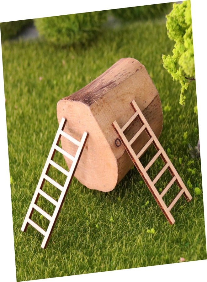 NAMOARLY 8Pcs Miniature Dollhouse Ladder Set 1/12 Scale Small Wooden Step Ladders for Micro Landscape Garden Decoration and Dollhouse Furniture Accessories - Image 3